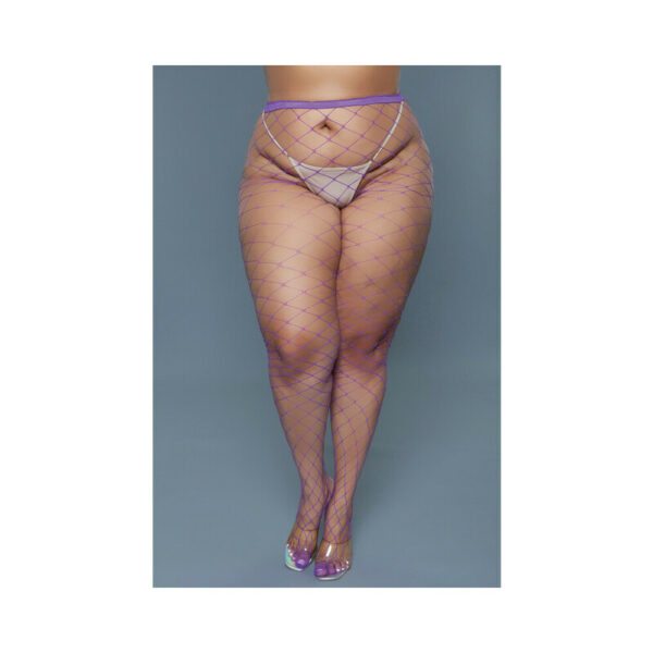 Oversized Fishnet Pantyhose Purple Q