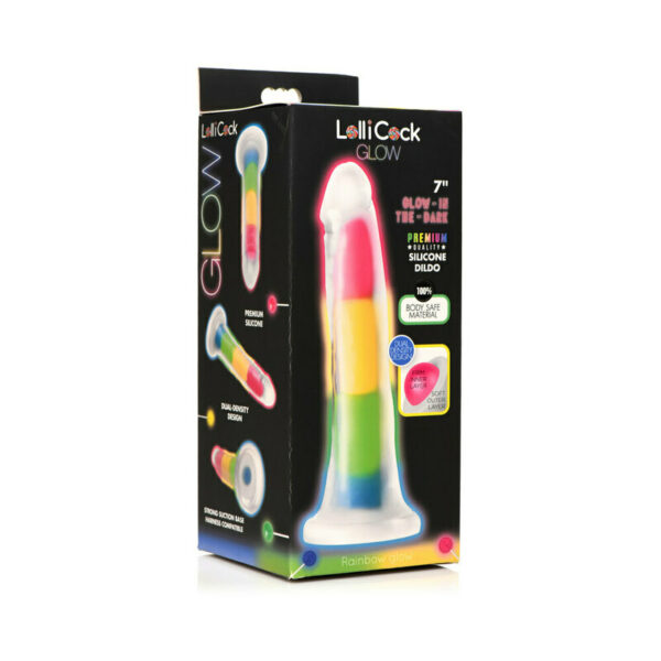Lollicock Sili Dildo 7in G.I.T.D Rainbow