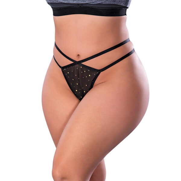 MS Glitz & Glam Split Crotch Thong Bk Q