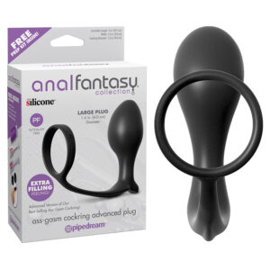 AFC Ass-Gasm CockRing Advanced Plug Blk