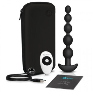 b-Vibe Cinco Vibrating Anal Beads Black