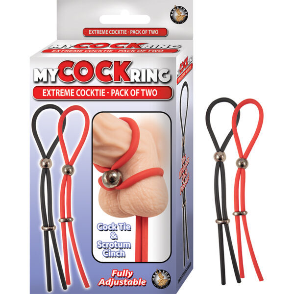 My Cockring Extreme Cocktie (2pk) Bk&Red
