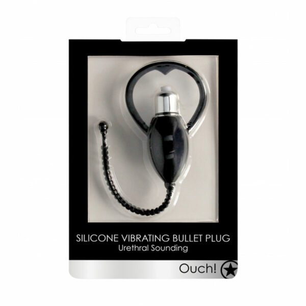Ouch UrethralSounding Sili Vibr Plug Blk