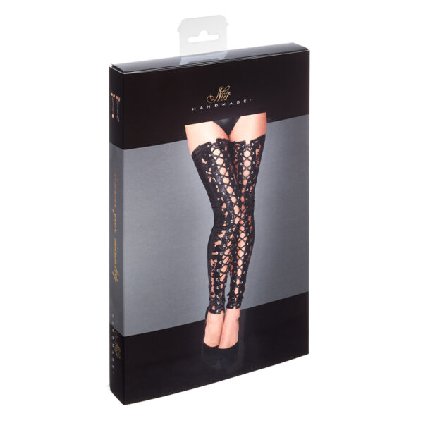 Noir  Lace and powerwetlook stockings  S