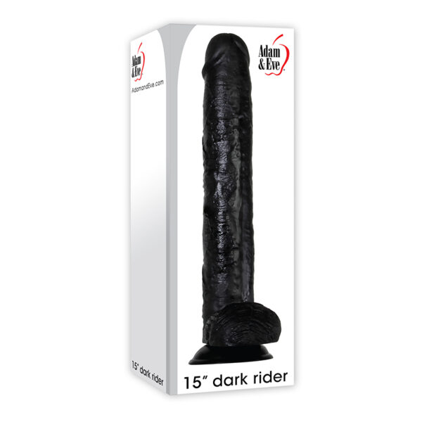 A&E Dark Rider 15in Dildo W/Balls Black