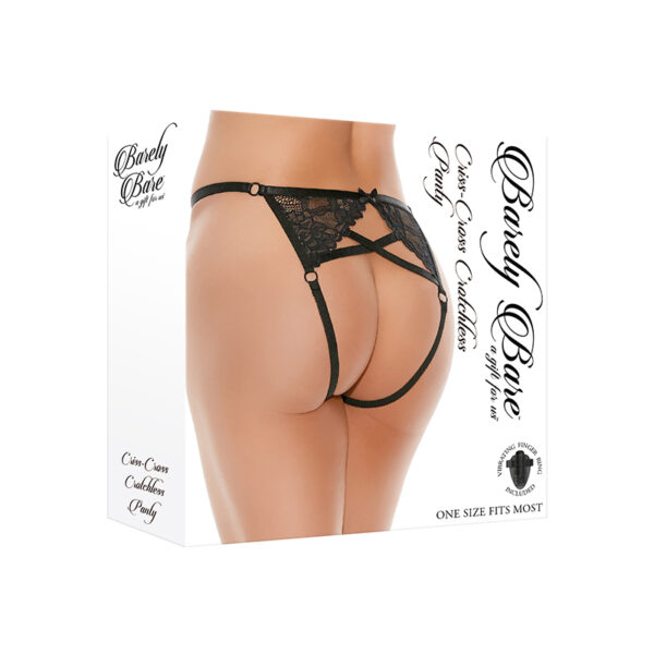 BarelyBare CrissCrossCrtchlssPnty Blk OS