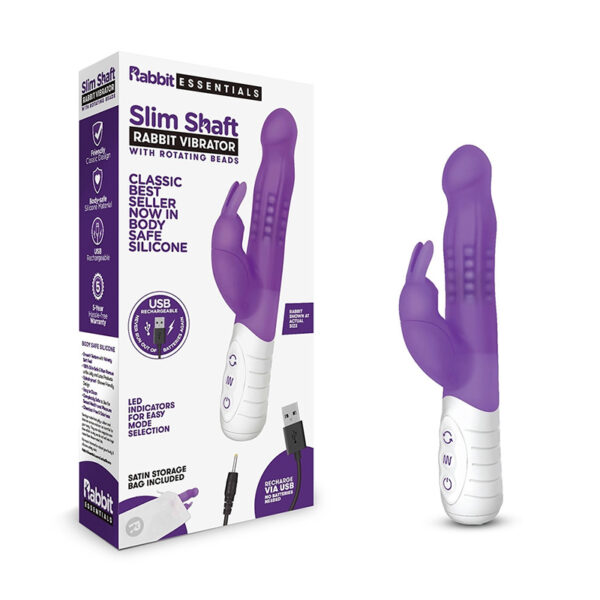 Rabbit Essentials Slim Shaft Vibrat Pur