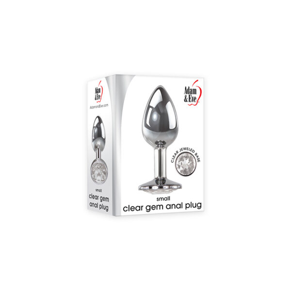 A&E Metal Anal Plug Clear Gem Base Small