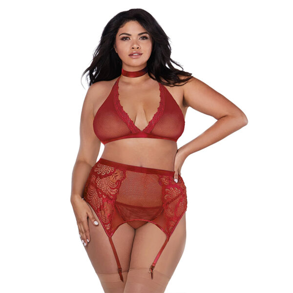 DG Fishnet&Lace 4 piece Set GARNET Q