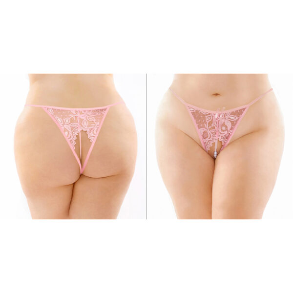 FL Calla CrotchlessPearlPanty LtPnk QS