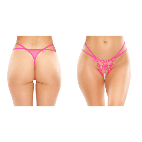FL Aster CrotchlessStrapPearlThng Pnk SM