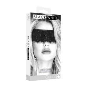 Ouch B&W Lace Mask Elastic Straps Black