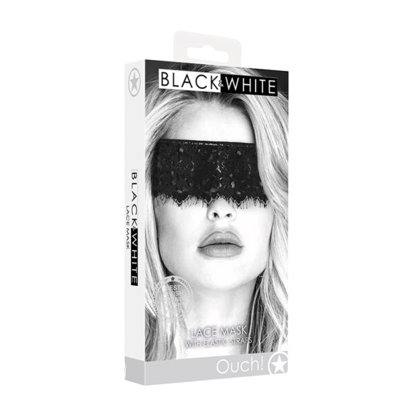 Ouch B&W Lace Mask Elastic Straps Black