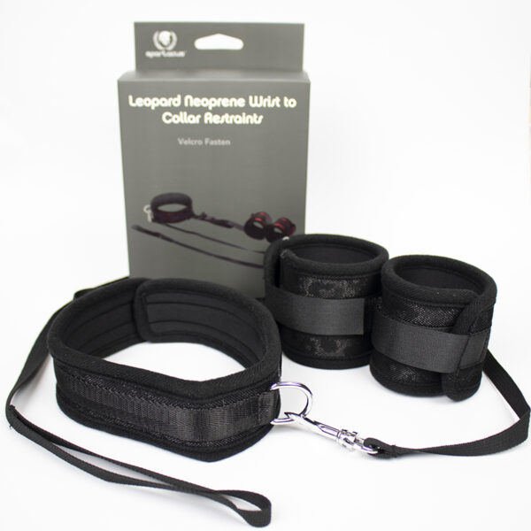 Collar To Wrist Cuffs Neoprene Black