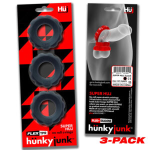 Hunkyjunk Super Huj 3pk Cockrings Tar