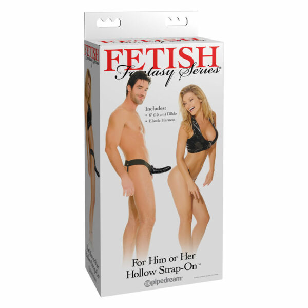 FF For Him or Her 6in Hollow StrapOn Blk