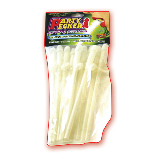 Party Pecker Straws Gitd (10/Bg)