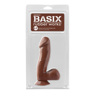 PD Basix 6.5in Dong Balls & Suction Brn