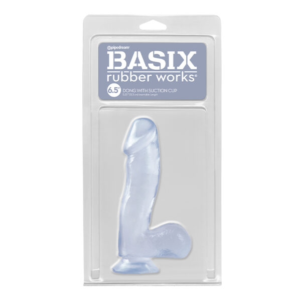 PD Basix 6.5in Dong Balls & Suction Clr