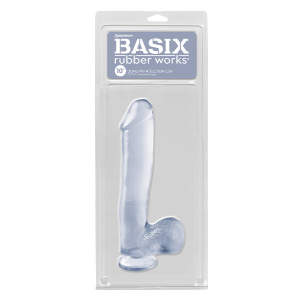 PD Basix 10in Dong Balls & Suction Clr