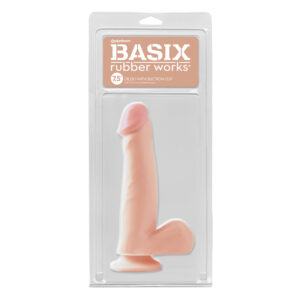 PD Basix 7.5in Dildo Balls Suction Beige