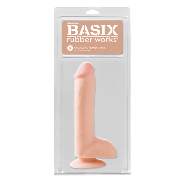 PD Basix 8in Dong Balls & Suction Beige