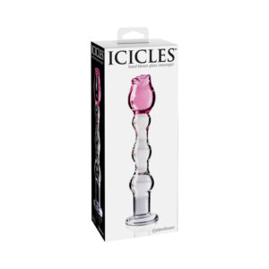 Icicles #12 7.75in Glass Dildo Rose Pink