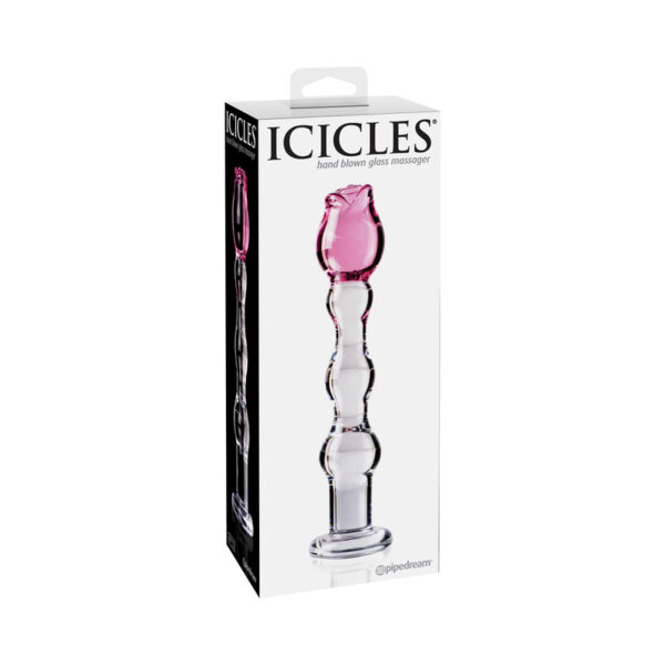 Icicles #12 7.75in Glass Dildo Rose Pink