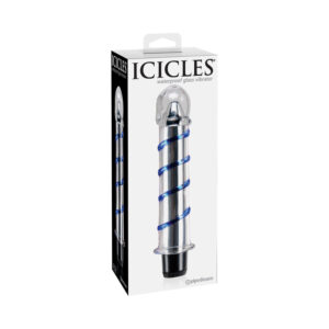 Icicles #20 Vibr 7.5in GlassDildo BluClr