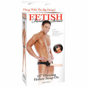 FF Vibrating 10in Hollow Strap-On Beige