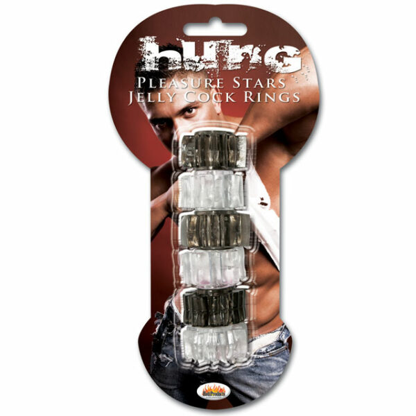 Hung Pleasure Stars Black/Clear (6pk)