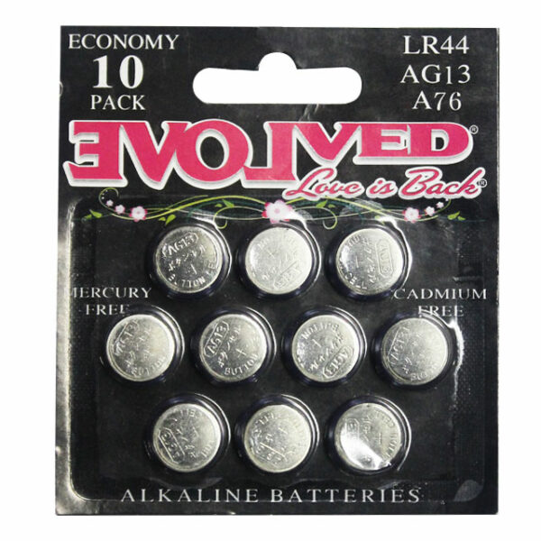 Evolved LR44 AG13 A76 Battery 10Pk