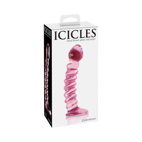 Icicles #28 7.25in Glass Dildo Pink
