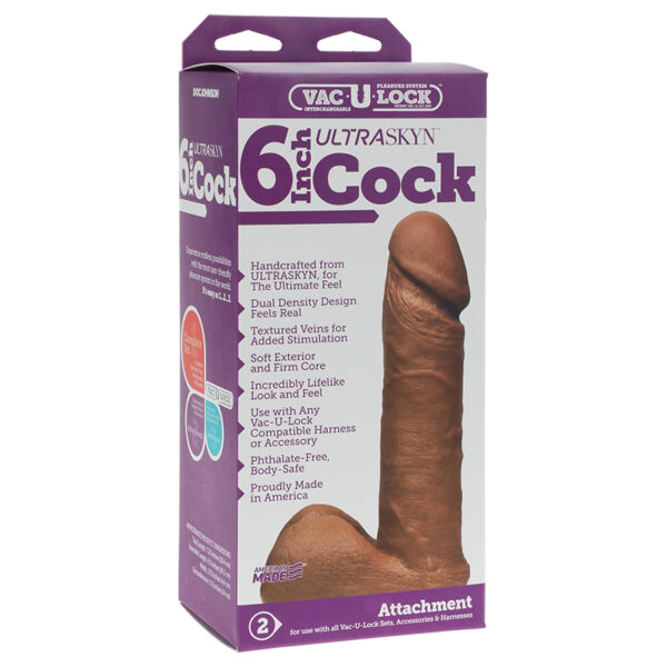 Vac-U-Lock 6in ULTRASKYN Cock Brown