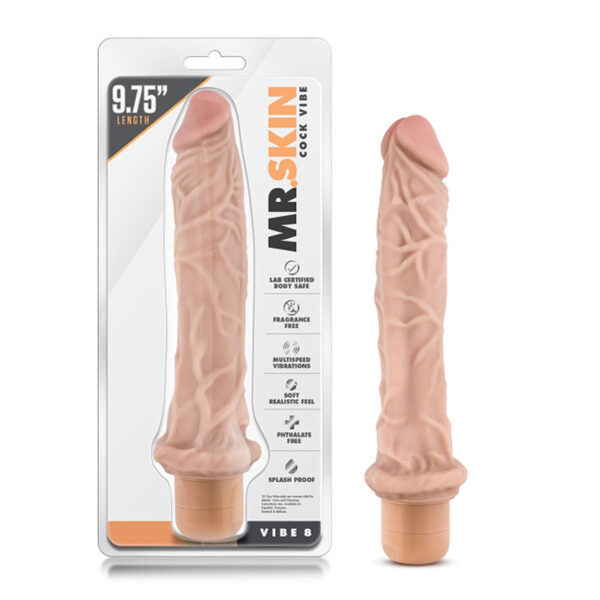 Dr. Skin Vibe 8 Dildo 9.75in Vibr Beige