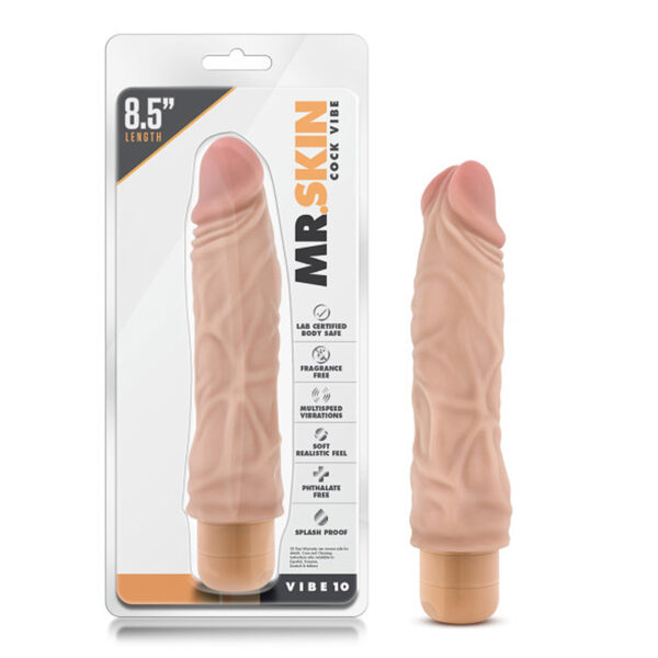 Dr. Skin Vibe 10 Dildo 8.5in Vibr Beige