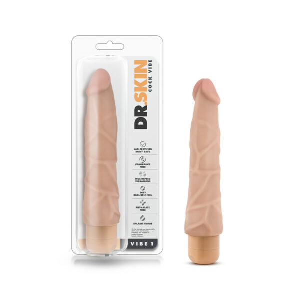 Dr. Skin Vibe 1 Dildo 9in Vibr Beige