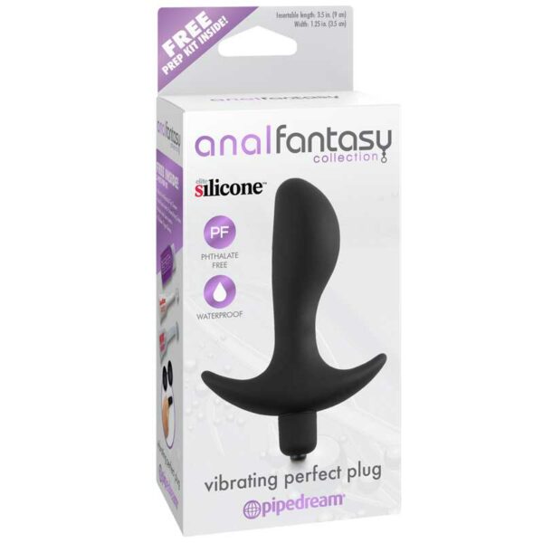 AFC Silicone Vibrating Perfect Plug Blk