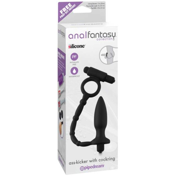 AFC Vibrating Ass-Kicker w/Cockring Blk