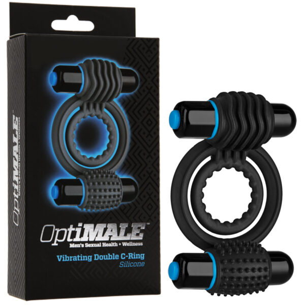 OptiMALE ? Vibrating Double C-Ring Black