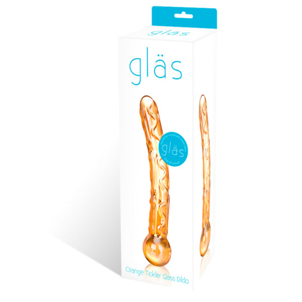 Glas 7.5in Orange Tickler Glass Dildo