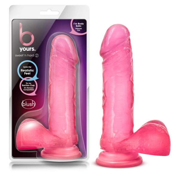 B Yours Sweet n Hard 2 Dildo 7.75in Pnk