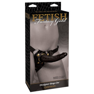 FF Gold Designer Strap-On 7in Dildo Blk