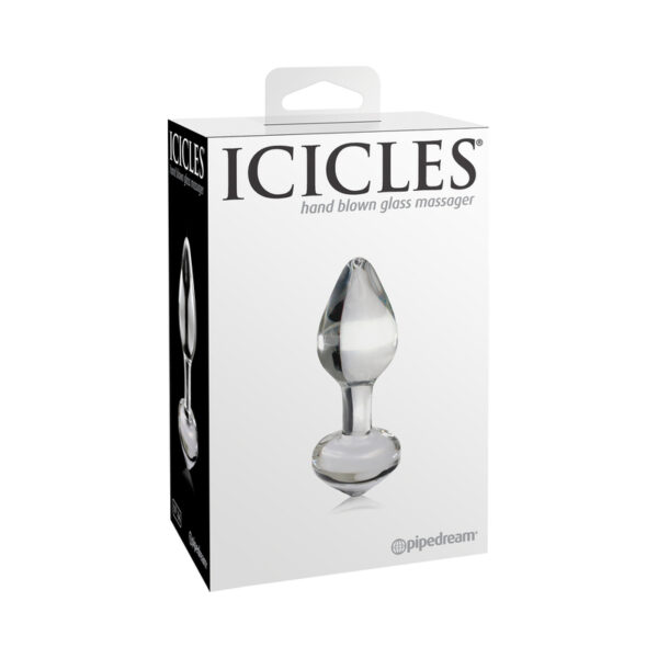 Icicles #44 Glass Anal Plug 3.25in Clear
