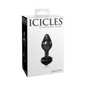 Icicles #44 Glass Anal Plug 3.25in Black