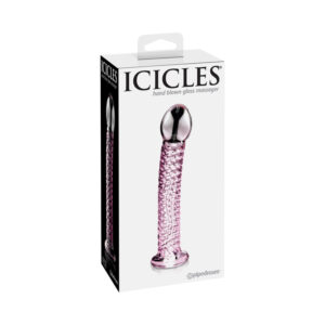 Icicles #53 7in Glass Dildo Pink