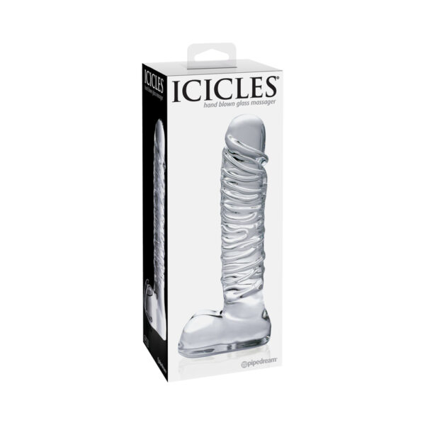 Icicles #63 8.5in Glass Dildo Clear