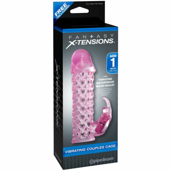 FX Vibrating Couples Cage 1in Pink