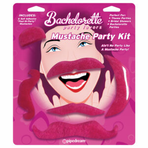 BP Favors 6pc Mustache Party Kit Pink