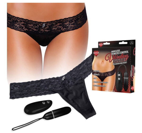 Hustler Remote Control Vibr Panty Blk ML